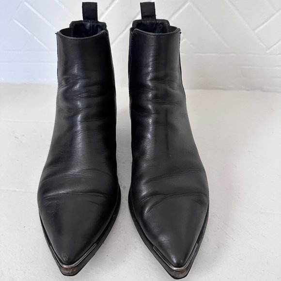 Acne Studios Black Leather Pistol Ankle Boots Size US 9 EU 39 - Picture 1 of 12